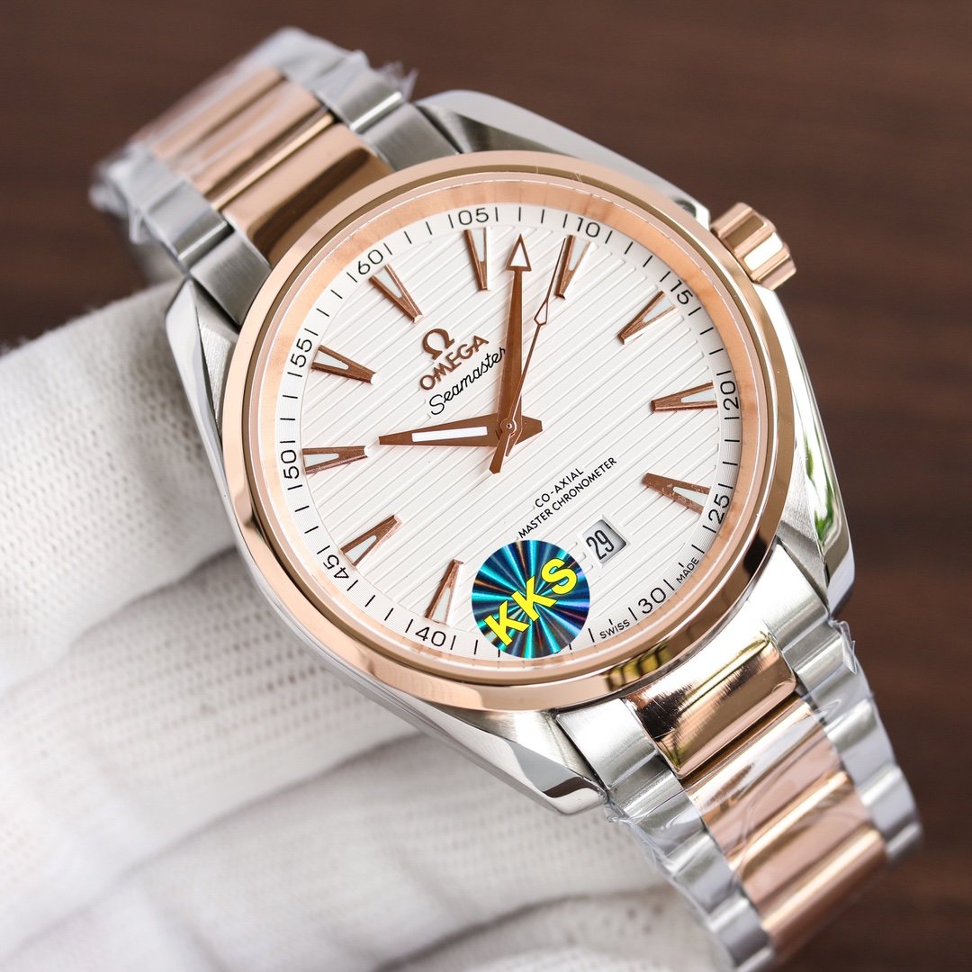 SEAMASTER AQUA TERRA 41MM ROSE GOLD CASE STEEL