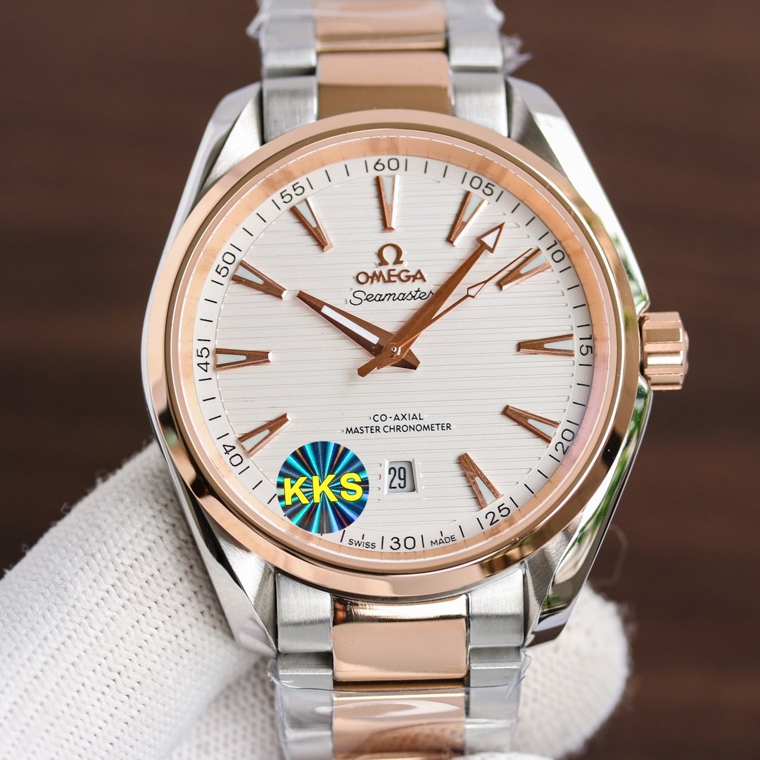 SEAMASTER AQUA TERRA 41MM ROSE GOLD CASE STEEL