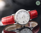 DE VILLE LADYMATIC 31MM MOP DIAL LEATHER STRAP