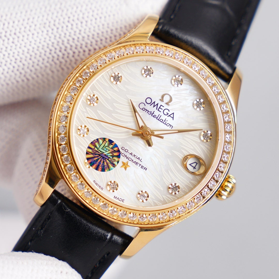 CONSTELLATION 33MM AUTOMATIC GOLD DIAMOND BEZEL