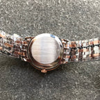 DEVILLE PRESTIGE 27MM QUARTZ ROSE GOLD STEEL MOP DIAL