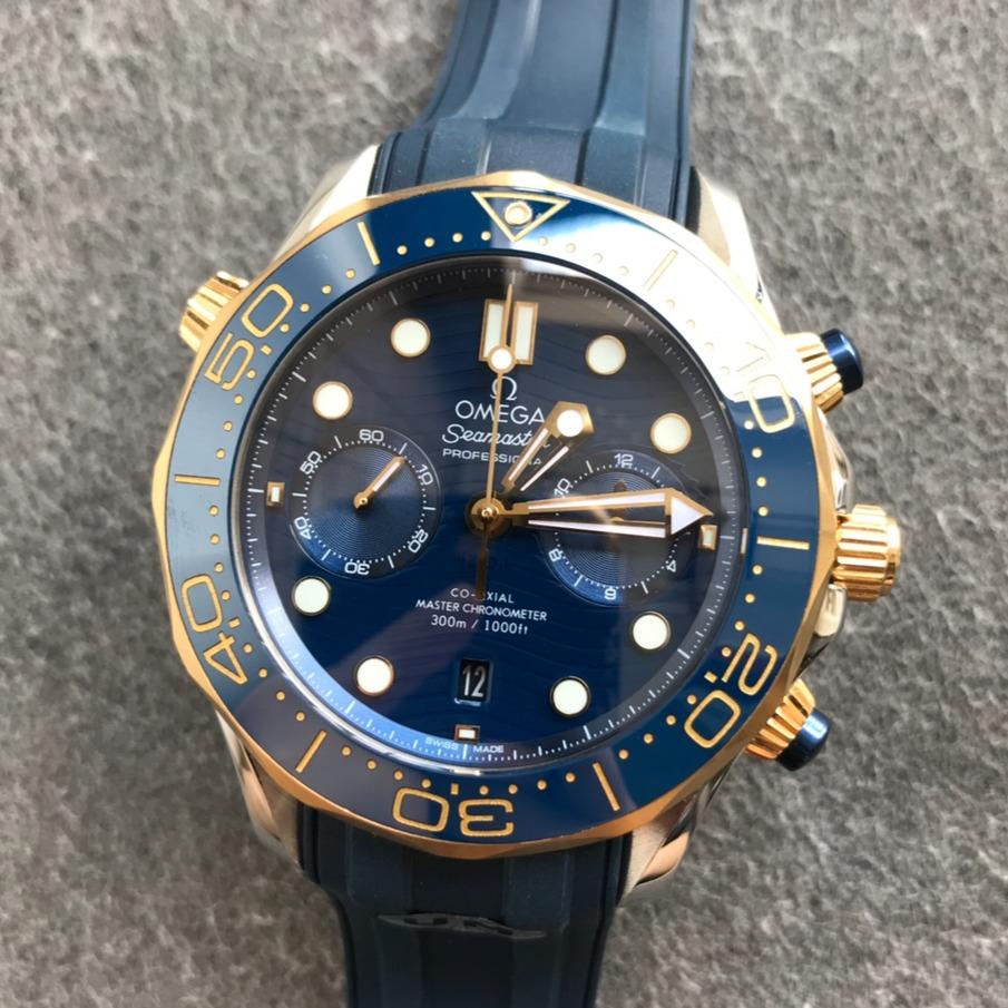 SEAMASTER DIVER 300M GOLD CASE CHRONOGRAPH 44MM BLUE DIAL