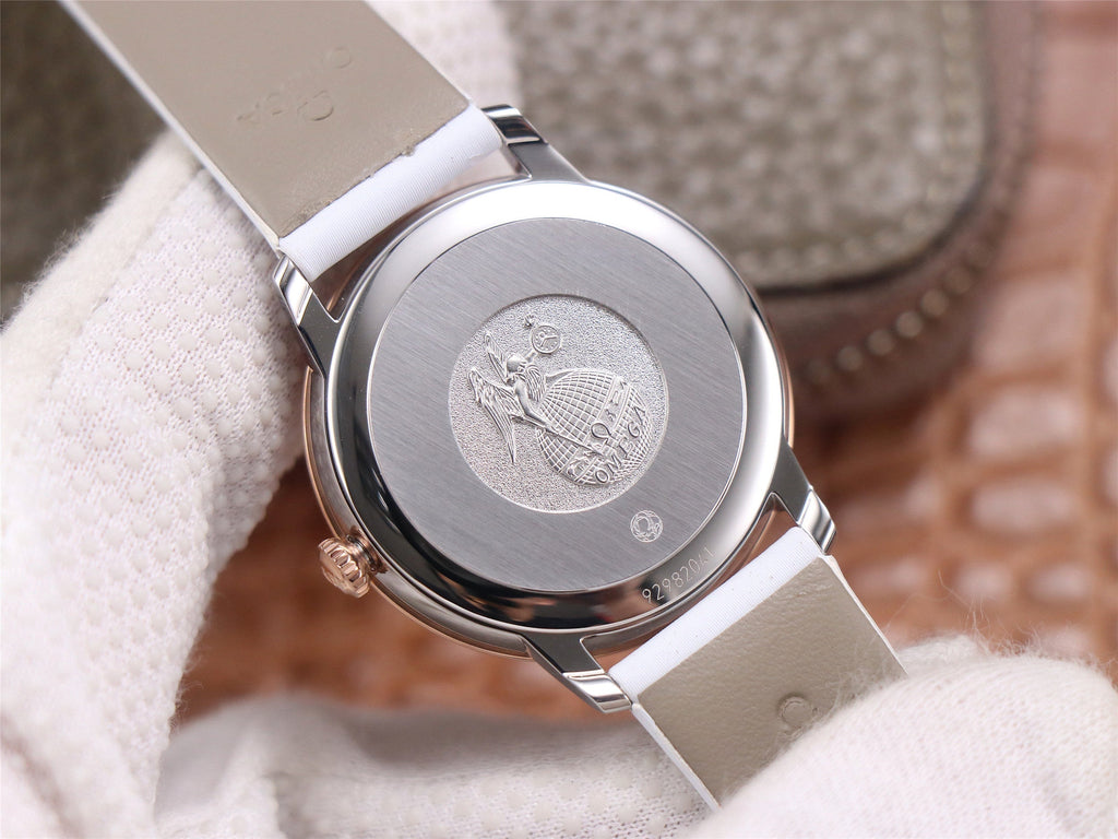 DE VILLE PRESTIGE 32 ROSE GOLD DIAMOND BEZEL WHITE DIAL